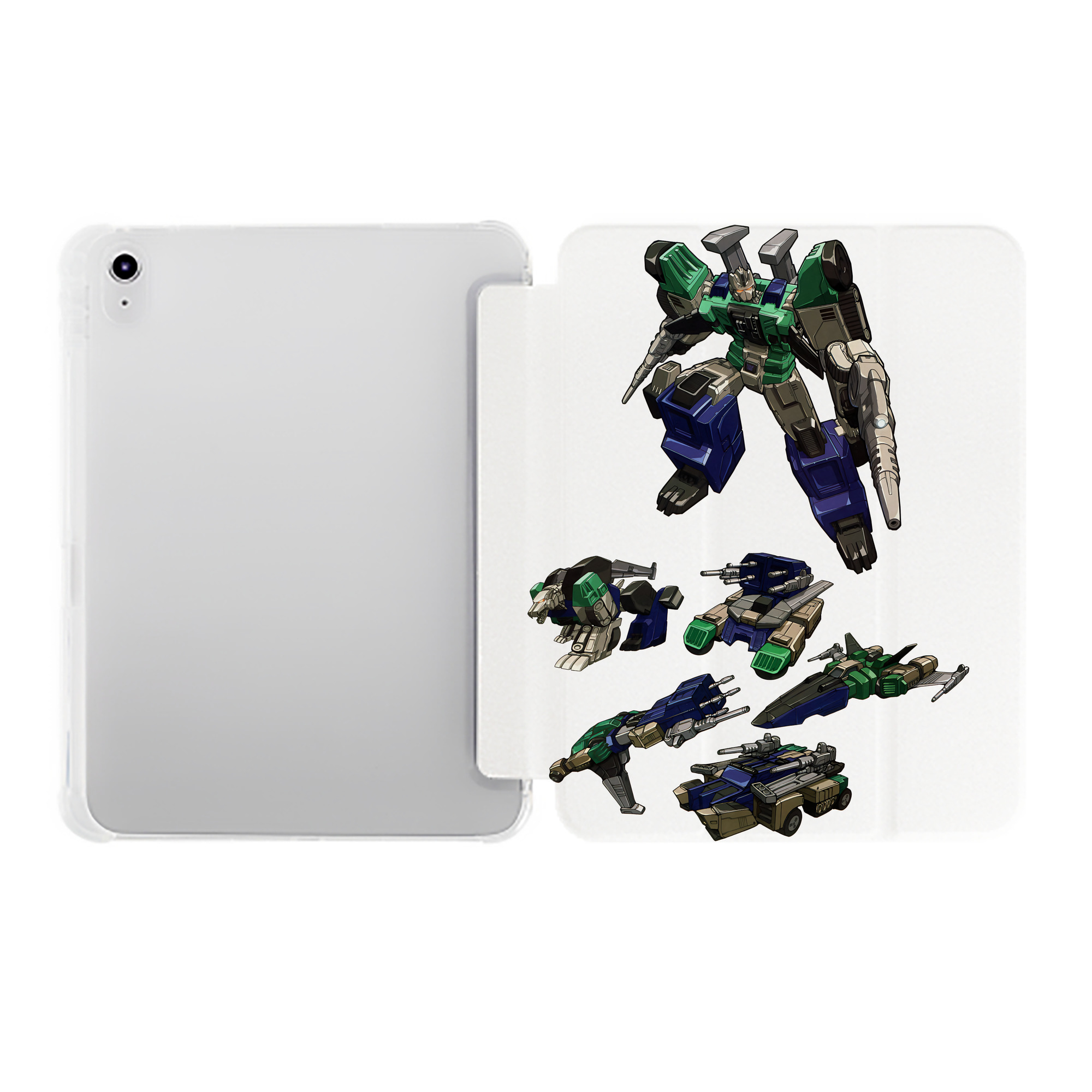 （画像用） Transformers トランスフォーマー IPad ケース ペン収納付き 三つ折りスタンド PUレザー×シリコン 対応機種9.5/10.5/10.9インチ